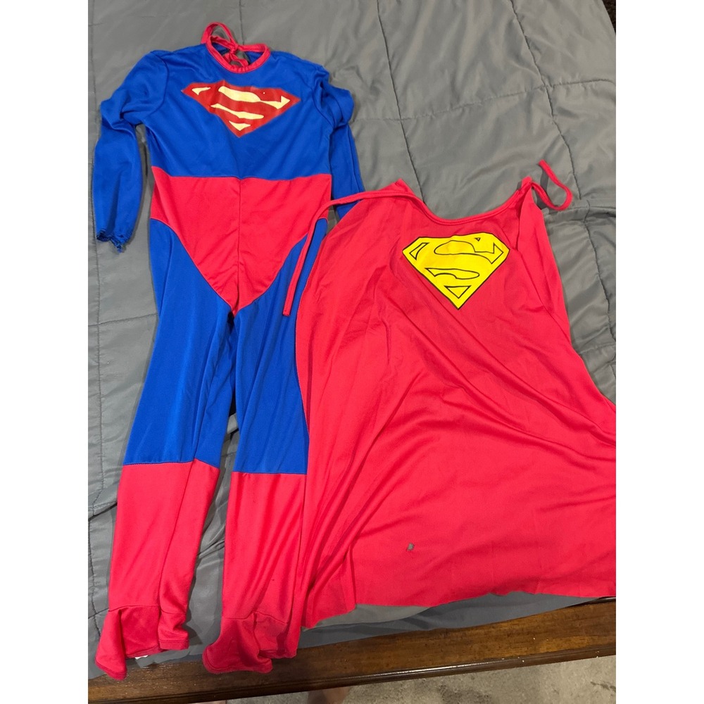 Vintage 1997 Rubies Superman Costume Kids Small DC Comics Made in USA Jumpsuit